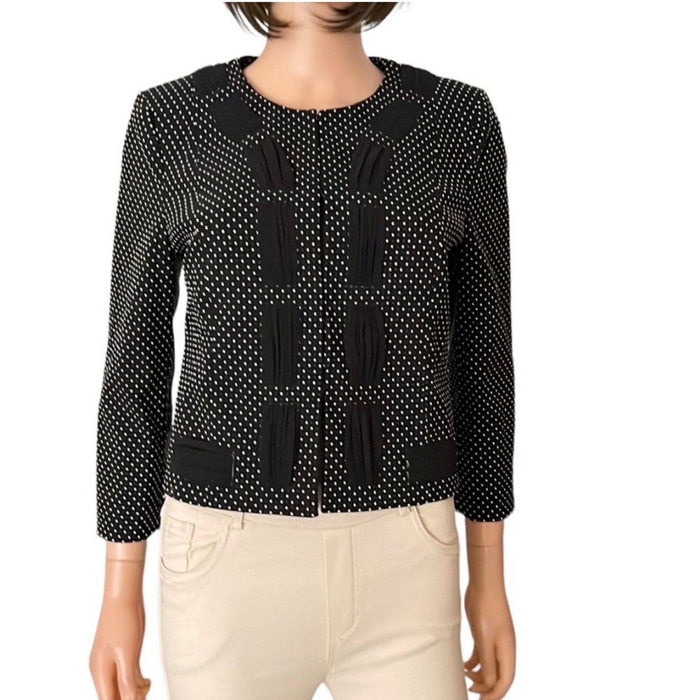 Cabi Seaside Chic Pin Dot Cropped Blazer - Size 4